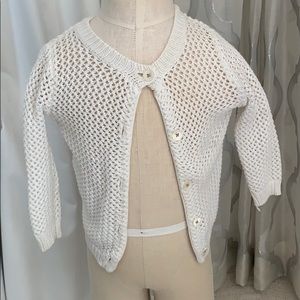 Open knit white cardigan